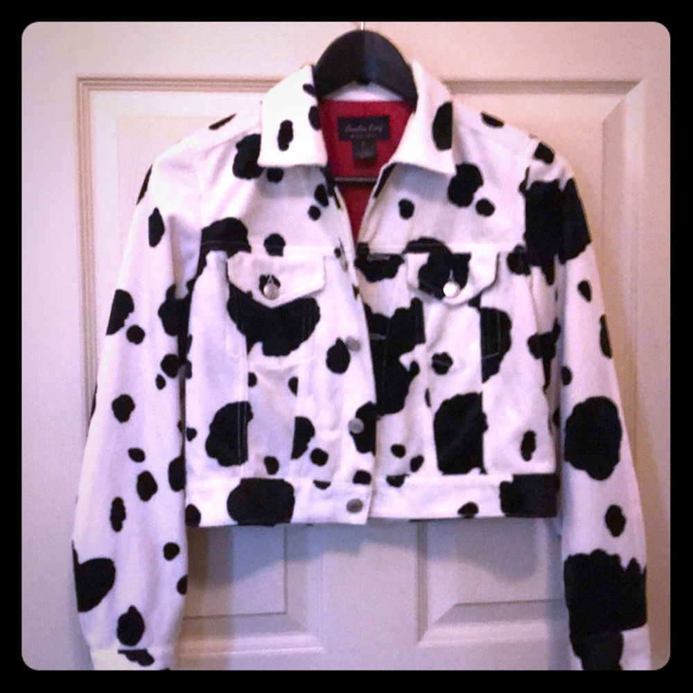 Vintage 90’s Cow Print Cropped Jacket